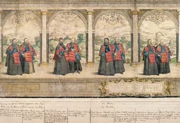 Imaginary Composite Procession of the Order of the Garter at Windsor, engraved by Marcus Gheeraerts